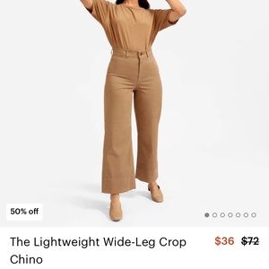 Everlane Lightweight Wide-Leg Crop Chino, black, 0